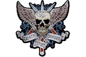 topt mili ecusson Route 66 Biker Motard Moto Tete de Mort Course Aile Ange thermocollant Grand Format 30x28cm patche Badge