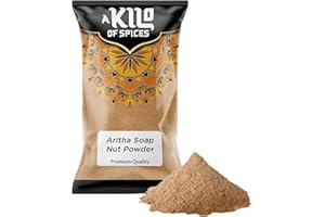 A Kilo Of Spices | Aritha Soap Nut Powder 1Kg | Premium Quality Reetha Powder | 100% Natural Ayurvedic Shampoo Substitute | Instant Herbal Hair Cleanser for Easy Home Preparation