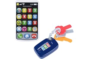 COLORBABY Play Set teléfono y Llaves dinámicas para bebé, Móvil dinámico, Aprendizaje Idiomas, Español, Inglés, Juego de Roles, Juguetes dinámicos, niños + 12 Meses (39603)
