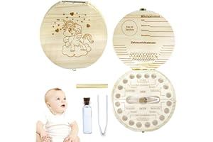BOOAEE Zahnbox Holz Milchzähne Box, Zahnschachtel Milchzähne Mädchen Zahnbox Holz Zahndose für Milchzähne aus Holz für Mädchen und Jungen zahnbox für milchzähne mädchen, Aufbewahrungsbox für Baby Zähne