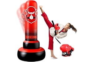 NZQXJXZ Inflatable Punching Bag, Freestanding Boxing Bag, Stand Punching Bag Toy, Great Gift for Kids, Boys, Girls, Boxing Set for Practicing Karate, Taekwondo, MMA