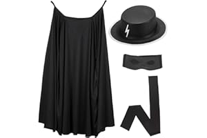 W WIDMANN MILANO Party Fashion - Kostium Zamaskowanego Bandyty, składający się z peleryny, kapelusza, maski i pasa, na karnawał i imprezy tematyczne