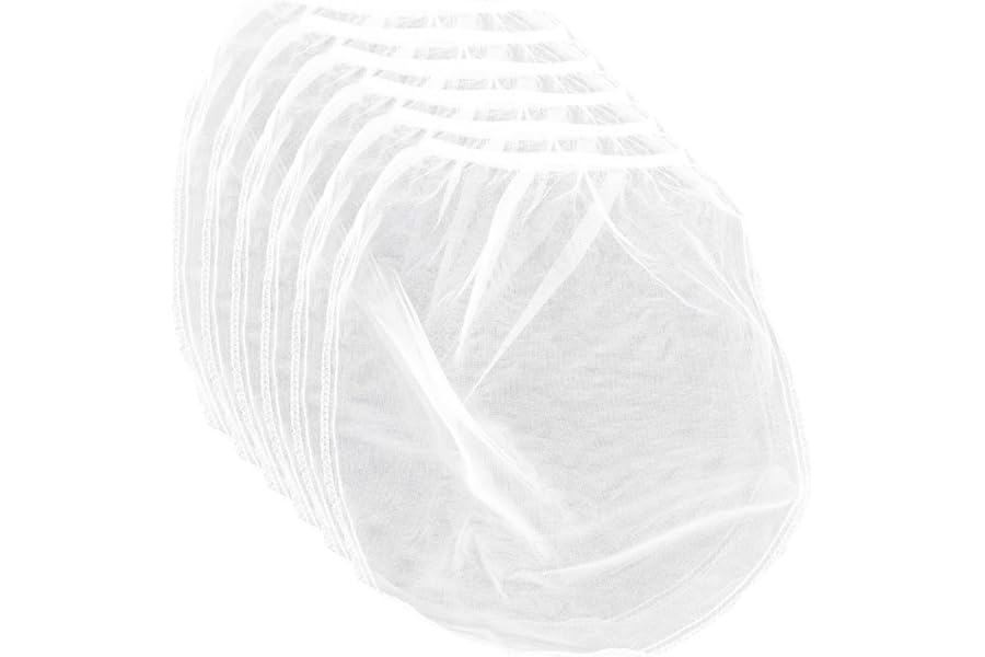 Tabanzhe 10 Pcs 1 Gallon Paint Strainer Bags , Fine Mesh Nylon Paint Filter Bags with Elastic Top Opening, White Bucket Paint Strainers for Spraying Paint Gardening