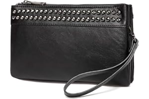 VASCHY Pochettes et Clutches Femme, PU Cuir Sac Bandoulière Fille Petit Sacs a Main Élégant avec Bandoulière Détachable et Fente pour Carte, Noir