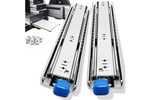 YENUO Schwerlastauszug 2 Stück Schubladenschienen Vollauszug H:53 / L:600mm Mit Schloss Schubladenauszug Schienen für Schubladen Schublade Schienensystem Rollenauszug Schwerlast Tragkraft 105kg 1Paar