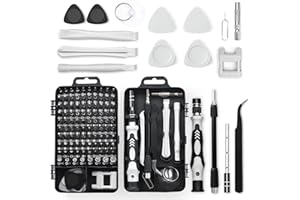 Dinow Juego Destornilladores Precisión, Kit Destornilladores Precisión 115 en 1, Destornillador Multipuntas para Smartphones, iPads, Tablets, Electrónica