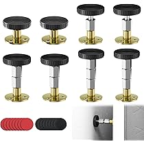 2 Supporti Anti-vibrazione Per Letto Regolabili 67-87mm - Nero Per Testiere E Mobili