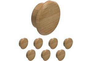 Heimatspäne Abdeckkappen für Bohrlöcher Eiche in verschiedenen Größen [8 Stück] – Schraubenabdeckung Holz natürlich geölt zum Eindrücken – Bohrloch Abdeckkappen als Blindstopfen [Ø15mm]