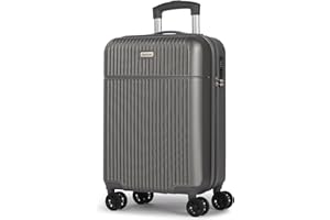 H.YEED Luggage Sets Suitcase Carry On Hand Cabin ABS Hard Shell 4 Double Spinning Wheels TSA Lock Small/Medium/Large Luggage Suitcase - 3 Piece Set (20"/24"/28") (Classic Grey, 20" Carry-On Suitcase)
