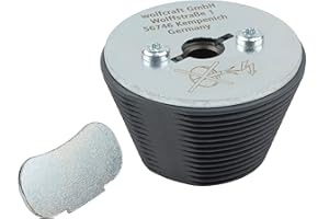 wolfcraft Guía para taladrar para sierras de corona, Ø 35–51 mm I 5950000 I Guía de sierras de corona para la ampliación centrada de taladros ya existentes