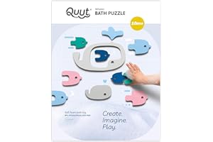 Quut - Puzzle de Bain Baleines – Jouets de Bain bébé à partir de 10 Mois – Jeux de Bain Bébé - Stimule la motricité et l'imagination