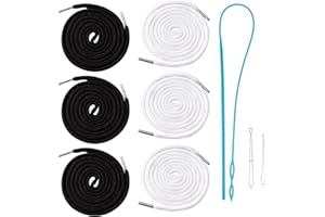 HUOANPO 9PCS Drawstring Cord, Drawstring, with Loop Turner Sewing Tool, Suitable for Tracksuit Bottoms, Hoodies, Jogging Bottoms, Bags, Shoes, and Sports Jackets (51in)