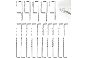 SITENGJUN N/S 30 Pièces Crochet à Vis à Angle Droit, Crochet à Vis Galvanisé, Crochet en Forme de L Fendu, Crochet Galvanisé à Angle Droit, pour Photos et Meubles, Crochets Muraux Droits à Visser