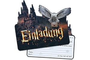 LUCKEEY 12 Stücke Einladungskarten Kindergeburtstag, Zauber Thema Partyeinladungen Geburtstagseinladungen kinder, Einladung Kindergeburtstag, Geburtstag Einladungskarten Junge Mädchen