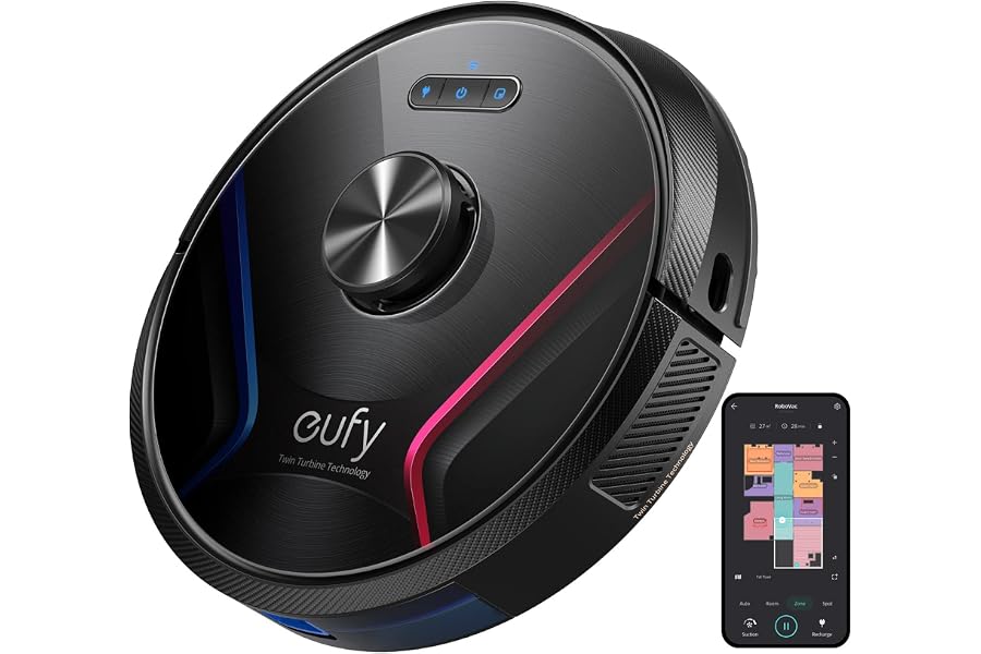 eufy RoboVac X8 Saugroboter mit Lasernavigation, 2X 2000Pa Saugleistung, Twin-Turbine Technologie, i