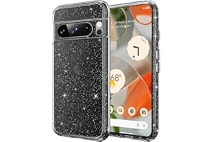 Anfire Handyhülle für Google Pixel 8 Pro Hülle Glitzer,Bling Glitter TPU Silikon Slim Case für Mädchen,Kameraschutz Stoßfest Transparent Schutzhülle für Google Pixel 8 Pro Case,Durchsichtig