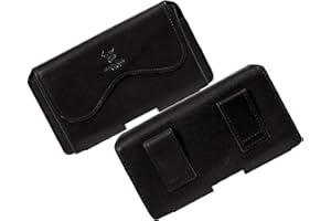 Matador Leder Tasche kompatibel zu Apple iPhone 16 Pro/ 16/16 E/ 15 Pro/ 15/14 Pro/ 14/13 Pro/ 13/12 Pro/ 12/11/ XR Gürteltasche Handytasche mit Gürtelschlaufe Magnetverschluss (Crazy Black)