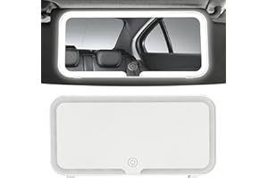 INDRNIF Miroir De Courtoisie Pour Pare-soleil De Voiture À LED - Miroir De Maquillage Chargement USB Avec 3 Modes D'éclairage - Rétroviseur De Voyage Portable