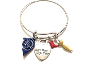 giulyscreations Bracciale Bangle Unisex Metallo Nichel Free How I Met Your Mother HIMYM Ombrello Giallo Corno Blu Francese Blue French Horn Yellow Umbrella Stivale Incisioni Right Place Right Time