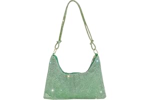 CORIOS Borsetta da Sera Donna Strass Pochette Borsa Scintillante Borsa a Tracolla Elegante Borsa a Mano Borsa a Spalla Glitterata Clutch per Cocktail Festa Ballo Cerimonia Verde