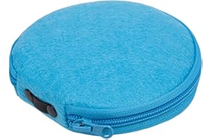 ELEZAY Small CD Case Round Felt 20 Capacity CD Storage Wallet DVD Disc Holder Blue