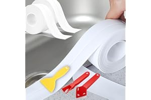 YITULOU Cinta Adhesiva Impermeable, 2 Rollos de Cinta Selladora Baño Cinta Adhesiva Impermeable para el Baño y los Instrumentos para Duchas con Herramienta de Sellado