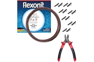 STOLLENWERK Flexonit komplett Angelset Raubfischvorfach Hechtvorfach - 7x7 Stahlvorfach 0,36mm + Quetschhülsen + Quatschhülsenzange.