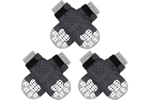 PUPTECK Hundesocken Pfotenschutz Anti Rutsch Outdoor Indoor 3 Paar, Hundeschuhe für kleine, mittlere, große Hunde, Sommer Hitzeschutz Pfoten Schutz Pads mit Griffen für ältere Hunde Hartholzböden