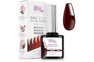 PICS NAILS Smalto Semipermanente Unghie One Step Uv/Led 12 ml - Rosso Vino - Smalto Unghie Gel - Unghie Subito Brillanti Con o Senza Base e Top Coat