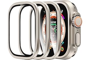 EIAIGKY 3 Protectores Pantalla para Apple Watch Ultra 2/1 49mm (2024 2023 2022), Cristal Templado con Marco Metálico de Aluminio, Cobertura Total Alta Sensibilidad Antihuellas Resistente a Golpes y Arañazos