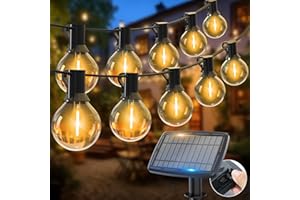 litogo 120FT/36M Guirnaldas Luces Exterior Solar, 5 Modos & 50+3 Bombillas Solares LED Exterior Jardin, USB Recargable con Impermeable Luces Exterior Placa Solar Cadena para Fiestas, Bodas, Terraza