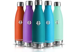 Grsta Botella Agua Acero Inoxidable, Botella Termica 750ml, Botella Gimnasio sin BPA, Botella de Agua Deportiva, Cantimplora Termica 0.75l para Niños & Adultos, Gym, Escuela, Oficina, Yoga