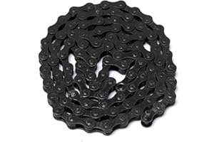 AALAMOR Alamor1/2 x 1/8inch 96 Links Single Speed Colorful Chain Fixed Gear MTB BMX Bicycle Bike Sport Road - Black