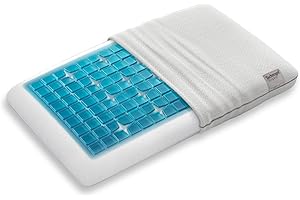 Technogel® Deluxe ortopedyczna poduszka podpierająca kark – opatentowana, nie zawiera substancji szkodliwych i certyfikowana – poduszka żelowa HWS dla osób śpiących na plecach i na boku, w zestawie