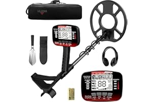 DR.ÖTEK Metal Detector Professionali per Adulti e Bambini, Impermeabile per Oro con Pinpoint e Terreno, Abbinamento Rapido, 6 Modalità, Alta Precisione, Leggero e Facile da Usare,Rosso