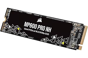 Corsair MP600 Pro NH 2 To Disque SSD M.2 NVMe PCIe Gen4 x4 - Mémoire Haute Densité TLC NAND - M.2 2280 - Compatible DirectStorage - Jusqu’à 7 000 Mo/s – sans Dissipateur de Chaleur - Noir