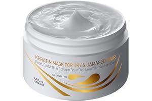 ‎VITAMINS HAIR COSMETICS Vitamins Keratin Haarmaske für sehr Trockenes Haar - Biotin, Kokosöl, Castor Oil und Collagen Protein Hair Repair Mask Creme - Haarkur Maske für dickes geschädigtes Haar