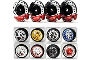 hobbysoul 4pcs 1/10 RC Allum Brake Disc Caliper 12mm Hub for 1/10 RC Racing Model Car