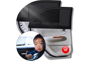 BABYTOOLS Tendine Parasole Auto Bambini (2 Pezzi) UNIVERSALI ed AUTOADERENTI, Parasole Auto Bambini senza Ventose Esterne, Tendina Parasole Auto Bambini Ideale Protezione Da Raggi UV e Insetti