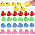 WEZCHUGHAOL 30 Pcs Rubber Ducks, Mini Bath Ducks Set, Colorful Mini Rubber Duckies for Kids, Float and Squeak Bath Duck Toys for Baby Showers, Classroom Incentives, Beach, Pool, Birthdays and Parties