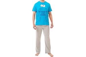 SESAME STREET Męska piżama Cookie Monster z Ulicy Sezamkowej, niebieska