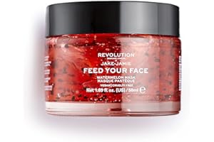 REVOLUTION BEAUTY LONDON Revolution Skincare London, Jake Jamie Watermelon Hydrating Face Mask, Formula profumata all'anguria, idratante, 50ml