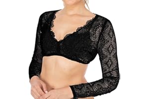 GENERIC Spitze Dirndlbluse Halbarm Weiß Sexy Dirndl Bluse Rundhals Damen Trachtenbluse