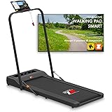 YM Tapis Roulant Elettrico & Walking Pad (2 in 1) Nero, Salvaspazio, con BARRA DI SUPPORTO e Porta Tablet, Altoparlanti Integ