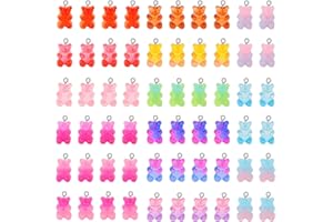 Gukasxi Lindo Oso Colgante 3D de Resina Gomosa para Pendientes, Pulsera y Llaveros - Accesorio para Hacer Joyas para Niños y Niñas