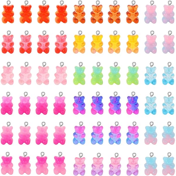 Tinoaly 40 Stuks Mini Hars Eendjes, Geel, 1,5x2 Cm, Met Ring – Voor Sieraden, Sleutelhangers En DIY-projecten
