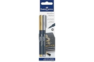Faber-Castell 160796 - Lot de marqueurs métalliques Doré/argenté