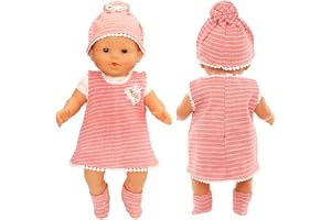 Miunana Nya Dockkläder Klänningar Hattar för 14-16 tum 35-45 cm Nyfödd Bebisdocka, Babydocka Dockkläder Outfits Lager