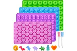 VMINOG PUCIO Molde De Silicona 3 Piezas Molde Silicona Ositos Gominola Moldes De Silicona Para Caramelos Moldes Para Chocolate,Con 2 Cuentagotas,Para Dulces Chocolate Gelatina Gomitas