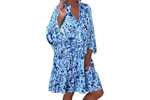 NNGOTD Robe D'été Femme Chic Chic Pas Cher Midi Mode Mi Longue Robe Ete Manche Courte Décontractée Midi Robes Lâche Ample Sexy Dress Rétro Bohème Jupe Robe de Ceremonie Femme